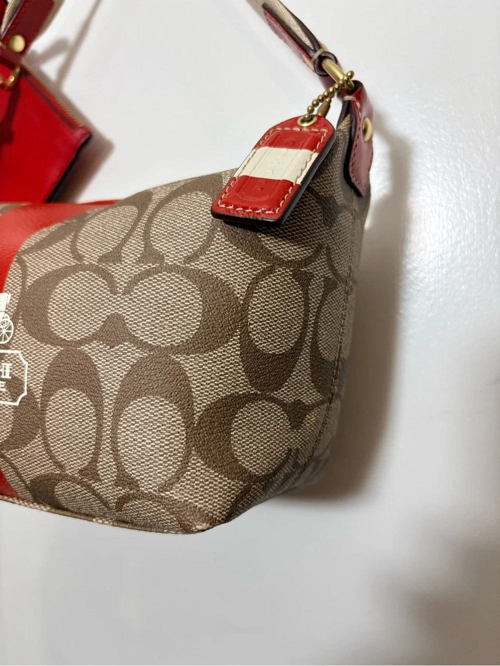 Coach Heritage Stripe Shoulder Bag 41115 + Selena Gomez Card Case